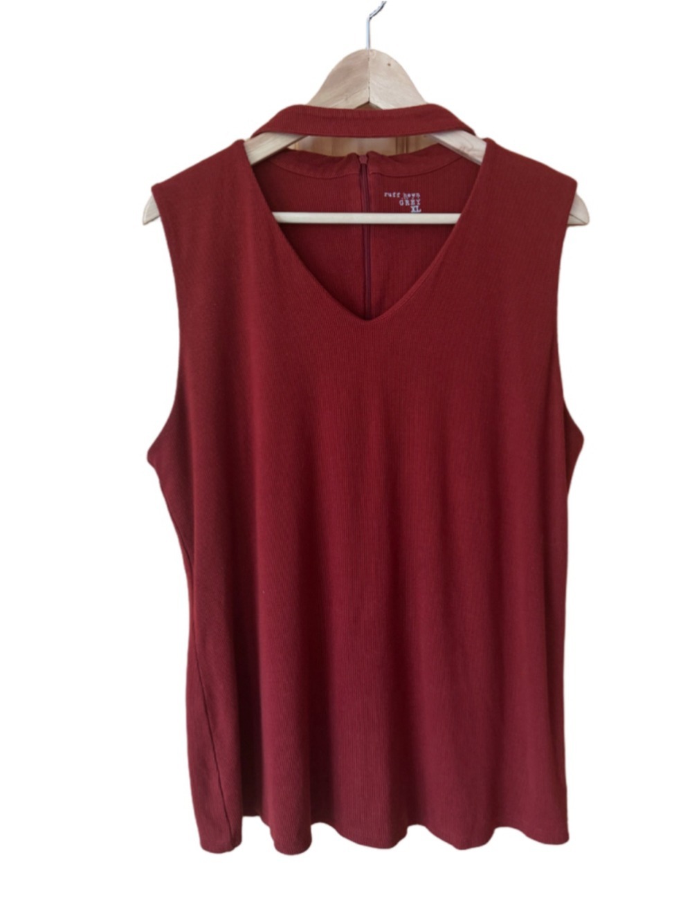 Ruff Hewn russet sleeveless v-neck choker tunic sweater size XL